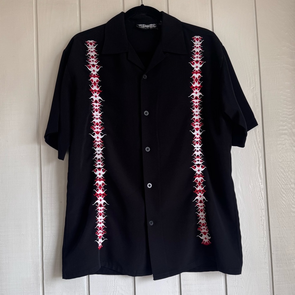Dragonfly Clothing Y2K Flame Button Up Tee